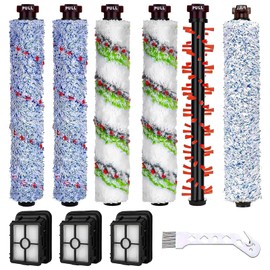 10Pack Replacement Parts for Bissell CrossWave 2306A & 1785 Series, 3 Vacuum Filter 1866, 2 Multi-Surface Brush Roll 1868, 2 Pet &1 Wood Floor & 1 Area Rug Brush Roll, Compare to Part 1613568, 1608684