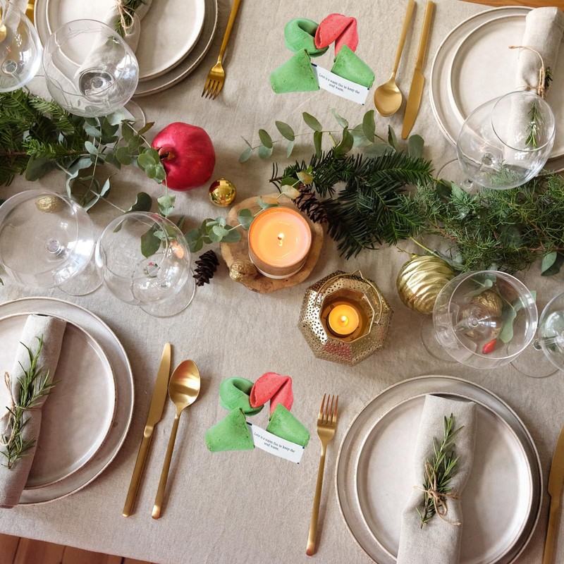 Christmas Fortune Cookies, Red Green, 100 Count, Individually Wrapped, Dairy-Free