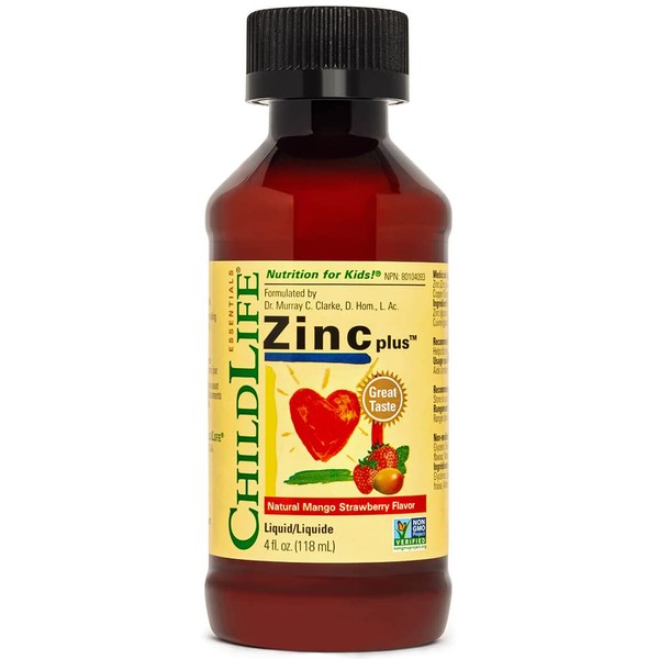 ChildLife Essentials, Liquid Zinc Plus, Vegan Zinc Drops with Copper for Children, 118ml, Lab-Tested, Vegetarian, Gluten Free, Soy Free, GMO Free