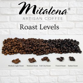 Mitalena Artisan Coffee - Premium Blend Low Acid Coffee Bean for Sensitive Stomach Coffee Lovers, Small Batch, Smooth Coffee Beans, Mold Free - Prevents Acid Reflux - Whole Bean - 12 oz