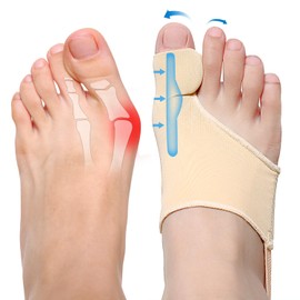 LEFFIS Bunion Corrector for Women Men Big Toe Straightener Bunion Relief Brace for Hallux Valgus, Toe Corrector Splint for Day/Night Use, Fits in Shoes, Soft Gel Support, Beige