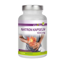 Vita2You Sodium Bicarbonate Capsules 1000 mg – 200 Capsules – High Acidity – Sodium Hydrogen Carbonate – Premium Quality