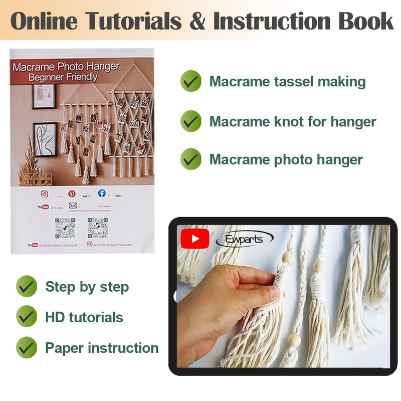 suo long Macarame Kit for Beginner to Making Photo Wall