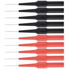 MNFPSJB 10 Pcs 0.7mm Back Probe Pins, Non-Destructive Wire Piercing Test Probes, Stainless Steel Multimeter Probes with 4mm Banana Socket for Car Repair Electrical Testing