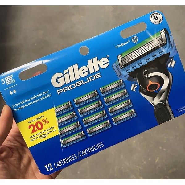 Gillette Proglide Razor Blades, 12 Cartridges, Factory Sealed,