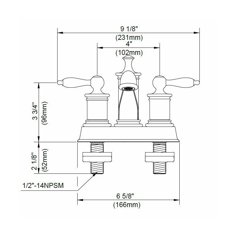 Danze Prince Brushed Nickel Two Handle Centerset Bathroom Faucet