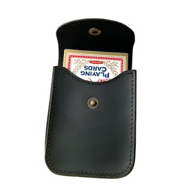 Genuine Leather Playing Card Case, Single Deck Card Case Holder- Leather Pouch Multipurpose with Belt Clip for Carrying Cards Small Tools Storage