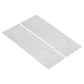 PATIKIL 11.8 x 4 Inch 304 Stainless Steel Perforated Sheet 2 Pieces 0.2 Inch Hole 19GA Expanded Metal Mesh Plate Grid Decorative Nets for Ventilation Grilling Smoking