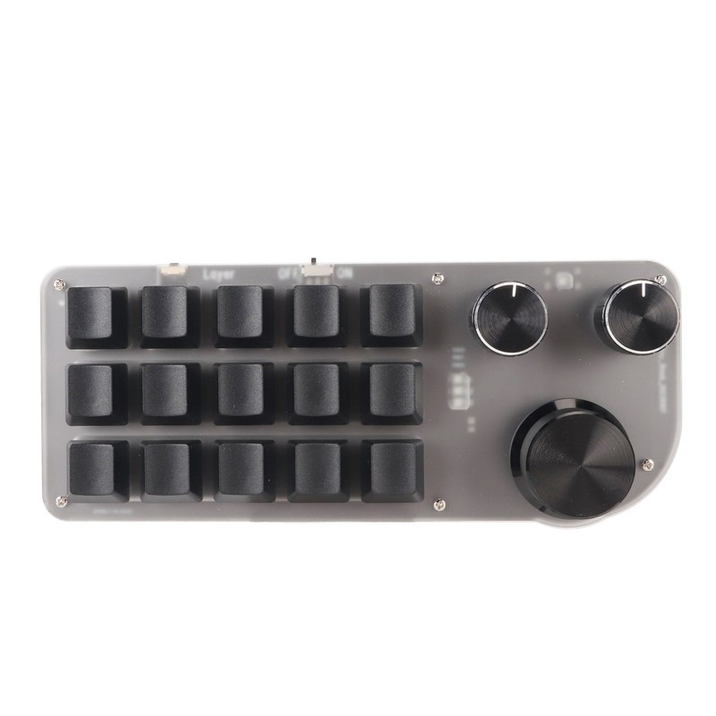 USB Mini 15 Key Keypad with 3 Knobs Type C