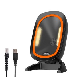 LENVII D2200 Platform 2D Barcode Scanner, 1D QR, Desktop, Automatic Scanner, USB, Desktop Barcode Scanner, USB Desktop Barcode Reader, 1D/2D/QR Code Reader, No Setting Required, Fast Reading, Stores,