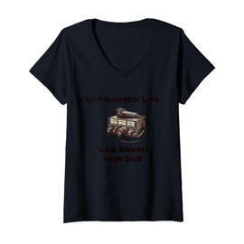 Womens QRP Operator Life: Low Power/High Skill V-Neck T-Shirt