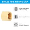 PATIKIL 1/8" NPT Female Brass Pipe Fitting Cap, 5Pcs Outer