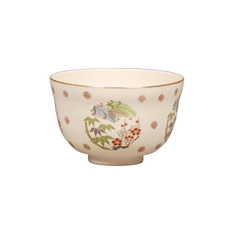 Hideka Miyachi Eikou Matcha Bowl, White, Size: Diameter 4.9 x