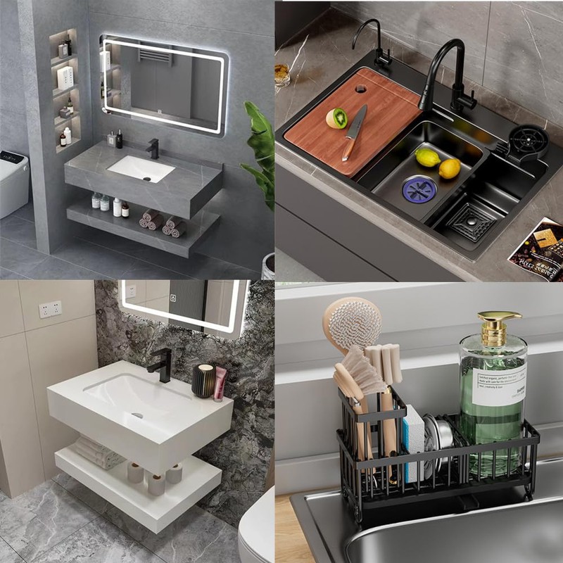 Kitchen Sink Caddy, Kitchen Sink Caddy with Auto Draining Tray,