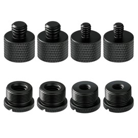 Nivithi Pack of 8 Microphone Arm Adapters, Microphone Stand Thread Adapter 1/4 to 5/8 Inch, 3/8 to 5/8 Adapter Microphone Stand Adapter for Microphone Stand, Tripod and Mic Stand