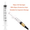 50 Pack 3ml Plastic Syringes with Caps for Science Labs,