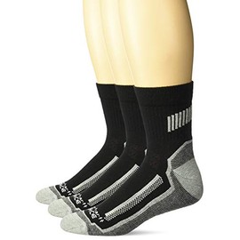 Carhartt Men's Force Performance Work Socks Pack, Black, Shoe Size: 6-12, 3 Pairs