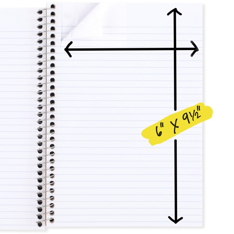 Five Star Spiral Notebook, 2 Subject, College Ruled Paper, 6"