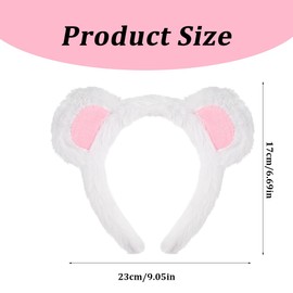 Flauschiges Bärenohren-Stirnband mit Bärenohren, Tierohren-Stirnband, für Make-up, Gesichtswäsche, Cosplay