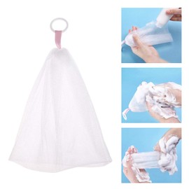 popluxy Frothing Net Soap Net Facial Cleaning Net Soap Net with Hanging Ring Set of 10