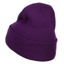 Mario Luigi Wario Waluigi Embroidered Long Beanie - Purple OSFM