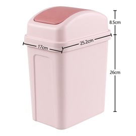 Minekkyes 1.8 Gallons/7 L Trash Can with Swing-Top Lid, Pink