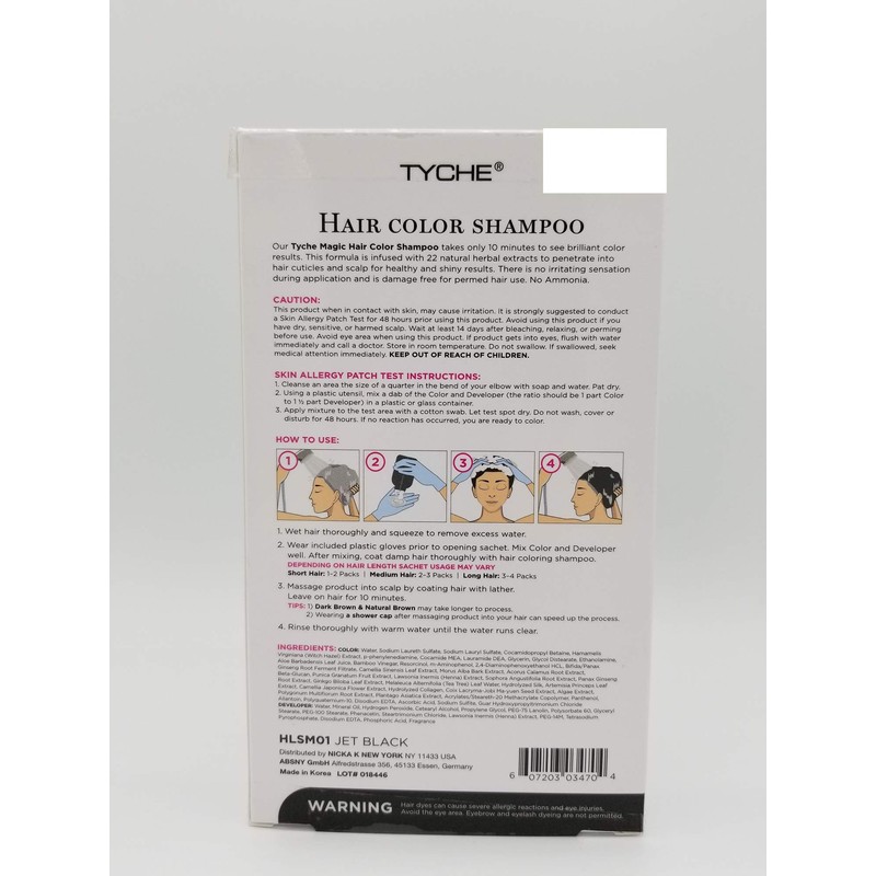 TYCHE Hair Color Shampoo (JET BLACK)
