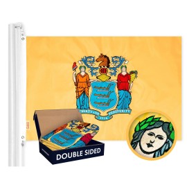 UD_New Jersey State Flag 210D Embroidered Polyester 3x5 Ft - Double Sided 3ply