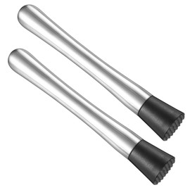 Cocktail Pestle, Stainless Steel Cocktail Muddler, Pestle for Cocktail Accessories, Cocktail Masher, Ice Crusher for Caipirinha Muddler, Kitchen, Bar, Drinks, Mojito Masher, Pack of 2
