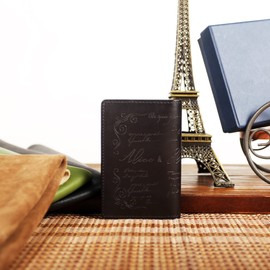 JKRO Men's Credit Card Case, Bifold Card Holder, Ultra Thin, Carbon Leather, Bill Holder, Wallet Thin, Compact, Prevention, Passport Cover, Multi-functional Storage Pocket, Business Cards, Credit