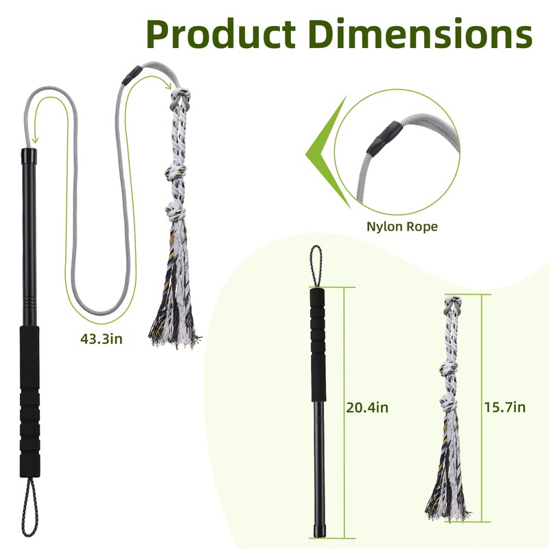 Flirt Pole for Dogs Interactive Dog Toys Durable Heavy Duty