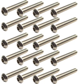 M5 x 20mm Hex Socket Button Machine Bolt Fully Threaded Made of A2 Stainless Steel (Pack of 20)