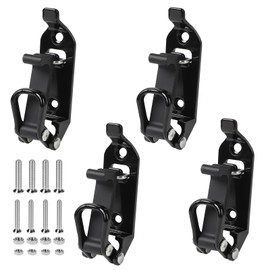 EXLECO 4 x 17-40 mm shovel holder, roof rack, shovel holder, axe holder, roof rack accessories, tension lock, rubber locking bearing, wall mounting brackets for trucks, cars, tools, spade, black
