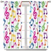 Music Curtains,Colorful Music Equalizer Note Pattern Polyester Fabric Window Treatments