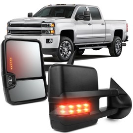 OCPTY Towing Mirrors Power No Heated Left Driver Right Passenger Side Tow Mirrors Fit For 1988-1998 For Chevy For Gmc C1500/K1500 With Turn Signal Light With Black Housing