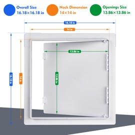 Donext Access Plumbing Panel for Drywall Ceiling, 14x14 in Plastic Access Door, Wall Hole Cover Plate for Plumbing & Electrical & Wiring, White