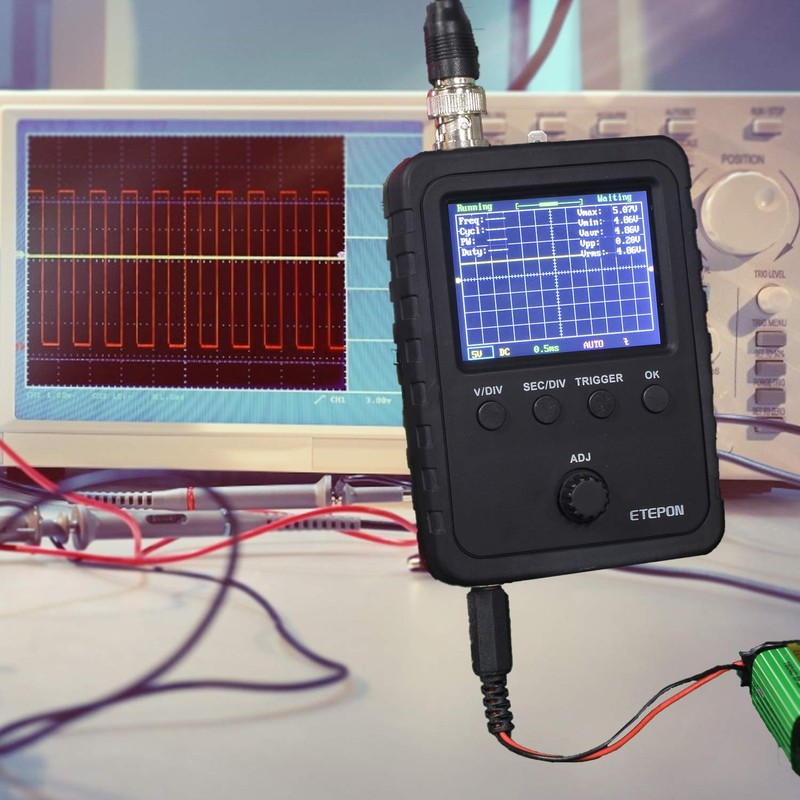 ETEPON Digital Oscilloscope Kit with BNC-Clip Cable Probe (Assembled Finished