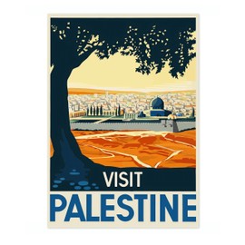 Animato Visit Palestine Vintage Travel Poster, Retro Tourism Print, Popular Attractions Around The World, Postcard Home Decor, Archival Matte, A3 (Print Only) - 42x29.7cm