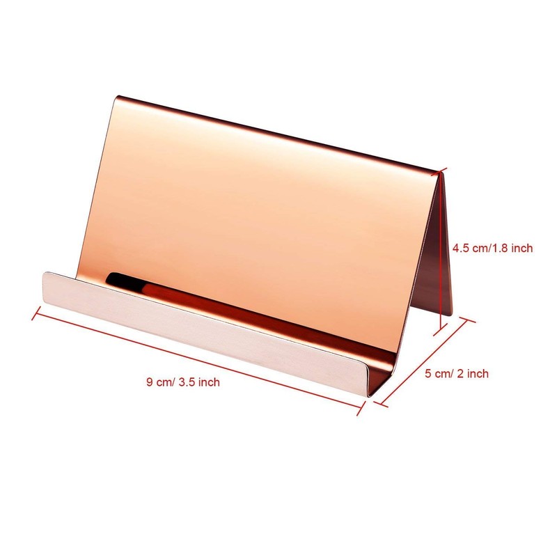 2 Pack Stainless Steel Business Cards Holders Desktop Card Display