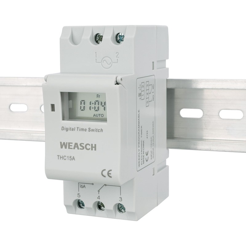 Weasch Timer Switch, THC15A, DC/AC 24V 16Amp, Digital LCD Power
