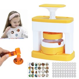 KEGOZ Button Maker Machine, 55mm Badge Maker Machine, DIY Badge Punch Press Set with Circle Cutter & 48 Button Parts, Round Pin Maker Machine for Kids and Crafting Projects