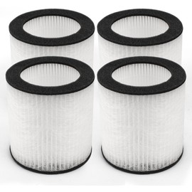 Ecofort H07 Replacement Filters Compatible with HIMOX H07 Portable desktop Air Purifier, H13 True HEPA Air Clean Dust VOCs, 4-Pack