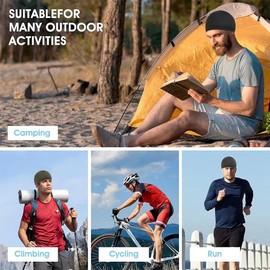 iDopick 2 Packs Skull Cap Running Hats Sweat Wicking Helmet Liner Cooling Cycling Caps Breathable Soft Beanie Stretchy Headwear for Men Women