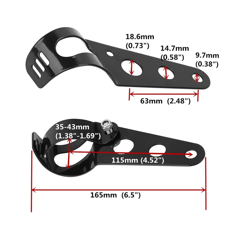 Anki HappiGo ANKIA Universal 33mm-43mm Metal Motorcycle Modified Headlight Mount