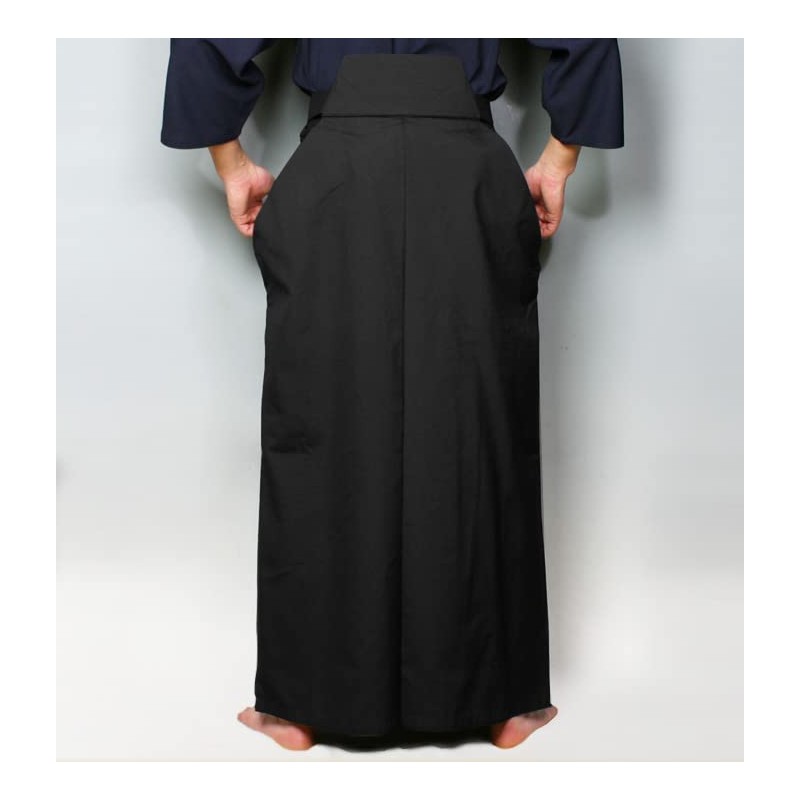 Kendoya Tetoron Kendo Hakama, Black (Inner Fold Sewing) No. 19