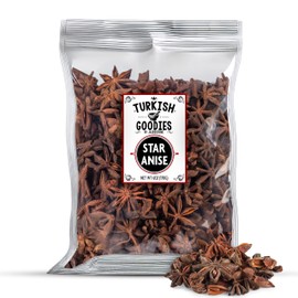 Whole Star Anise by Turkish Goodies – Fresh, Aromatic, Sun-Dried Star Anise Pods – Perfect for Cooking, Baking, and Herbal Tea - 6oz