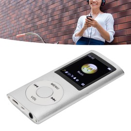 MP3 Player, Portable Digital Lossless Music MP3 Player, Mini Kids MP3 with Slim 1.8'' LCD Screen for Sports Running, 8H Playback Time, 64G (Silver)