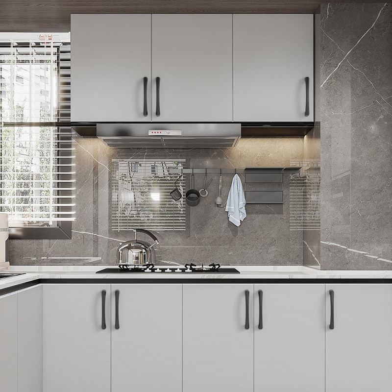 Amerdeco 10 Pack Matte Black Cabinet Pulls 5 Inch(128MM) Hole