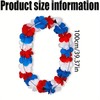 YosiMing Patriotic Red White and Blue Flower Leis and Star