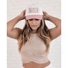 GroomBrideGifts Bridal Trucker Hat for Bachelorette Party, White + Pink